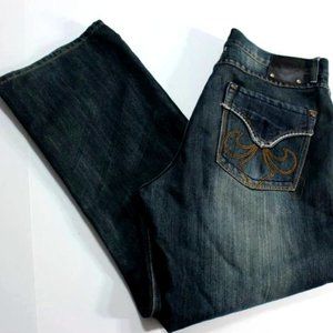 Ring of Fire Jeans Sz 32 X 30 Mens Bootcut Silverwood Dr Med Denim Flap Pockets
